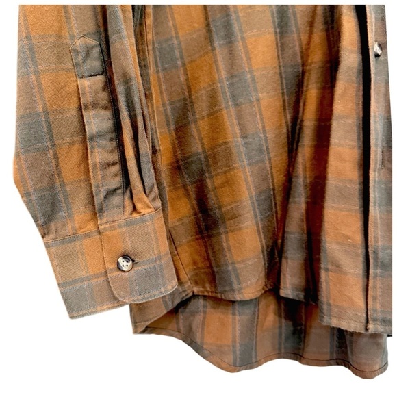 Joseph Aboud Button-Down Shirt. Brown, Orange, Black. Medium - Picture 6 of 8